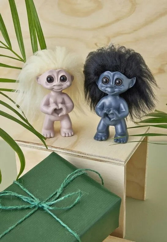 Spring Copenhagen Lyckotroll Blå med Hjärta 9 cm