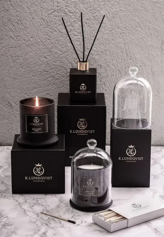 K. Lundqvist Stockholm K. Lundqvist Doftljus med Glaskupa Casa Violeta