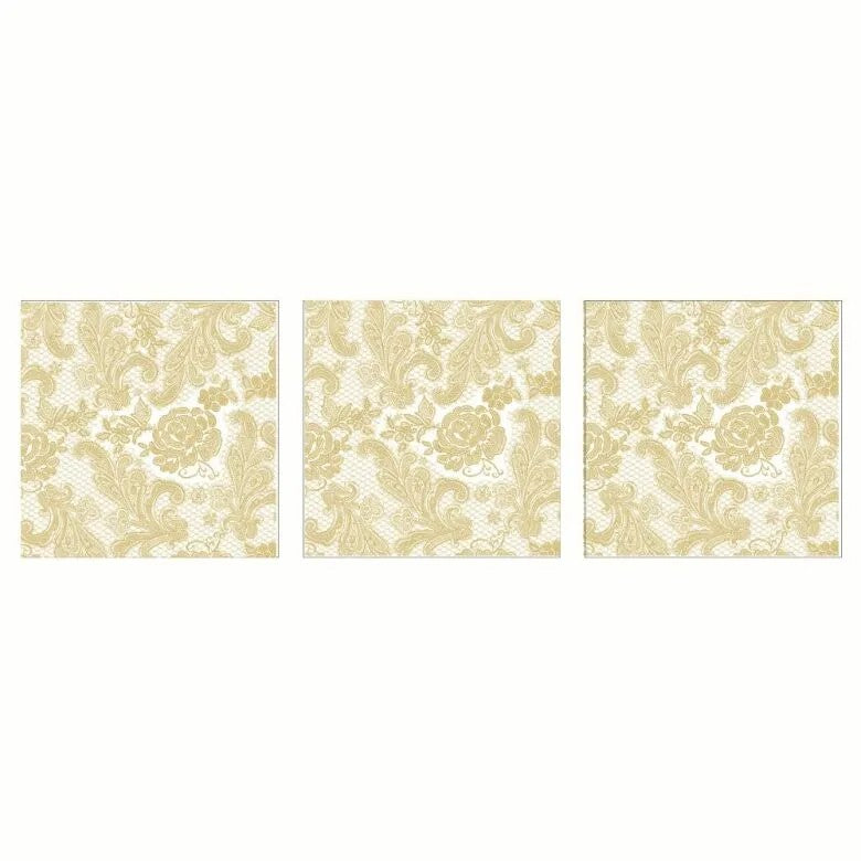 Paperproducts Design Lace Royal Emb. Servett 33x33 cm Pearl Gold 3 st 15-pack