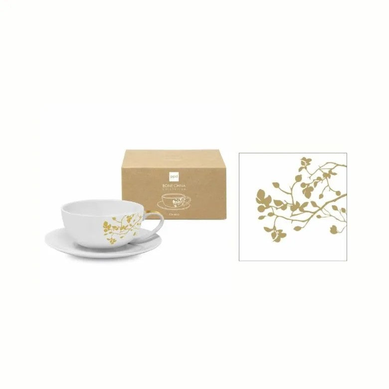 Paperproducts Design Pure Branch Gåvoset Temugg Guld 35 cl Servett
