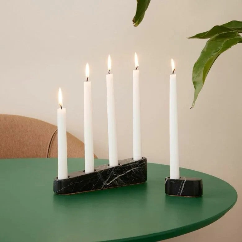 Spring Copenhagen Ilta Ljusstake Marmor L25 cm Svart