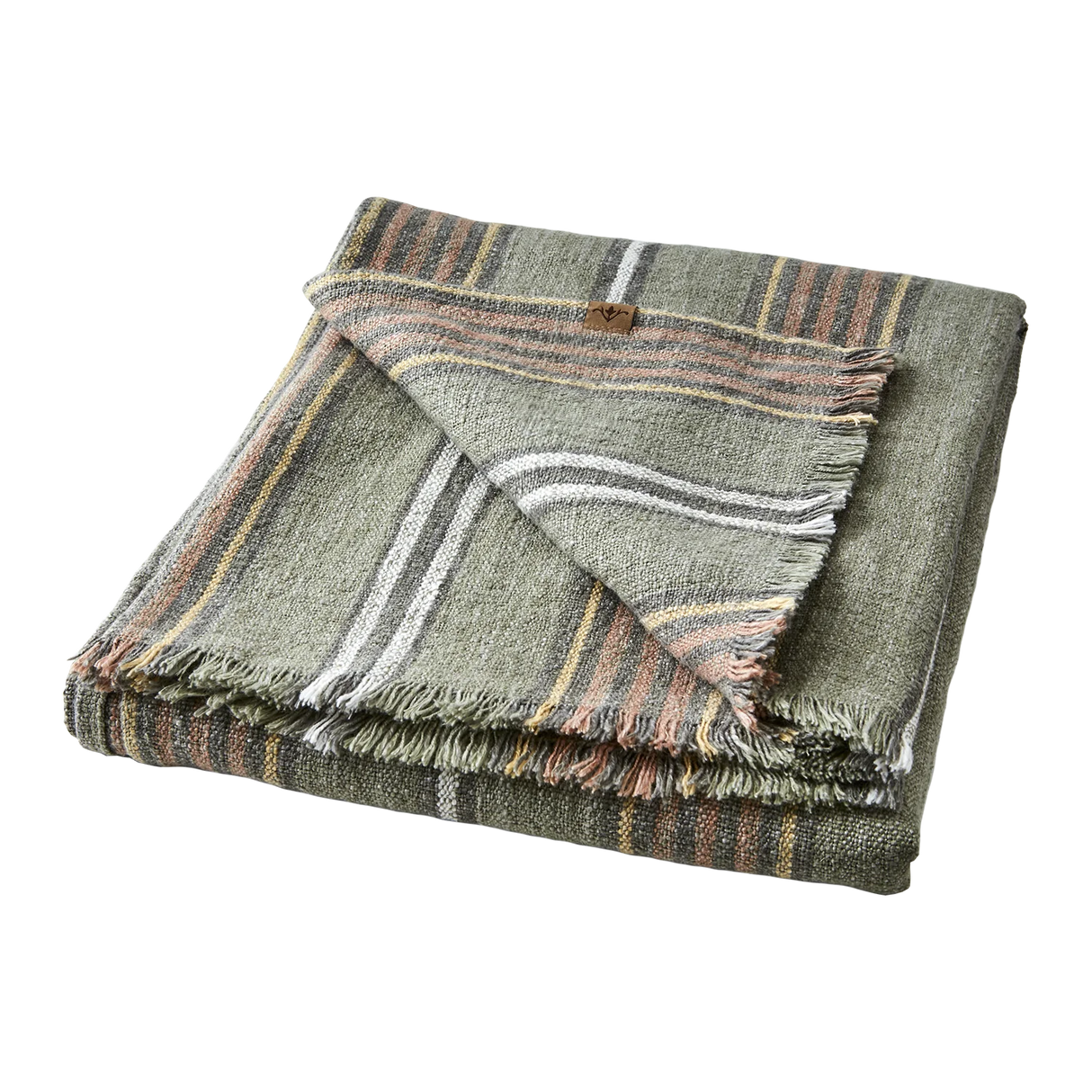 Affari of Sweden HILDA Filt/Duk 250x140 cm Grön/Rostbrun/Vit/Gul