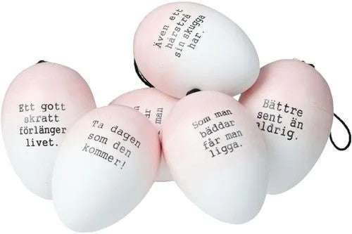 Cult Design Ordspråks-Ägg Rosa 6-Pack