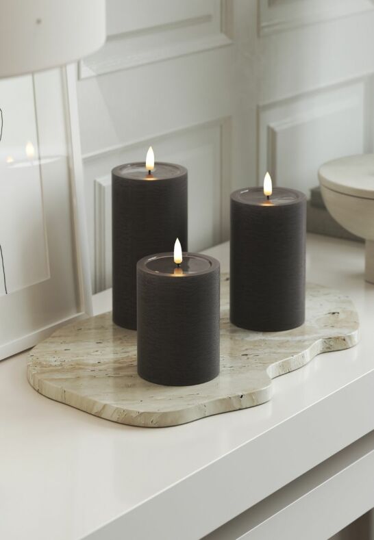 Unique Candles Unique LED Blockljus Mocca 7,5x12,5 cm