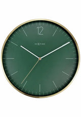 NeXtime Essential Gold Väggklocka 34 cm Grön