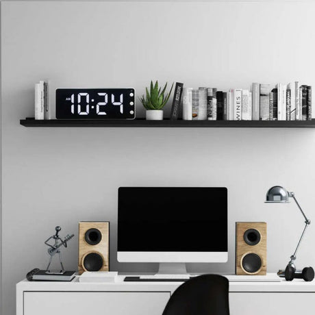 NeXtime Digital Väggklocka/Bordsklocka 27 cm Svart/Vit
