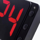 NeXtime Digital Väggklocka/Bordsklocka 27 cm Svart/Röd