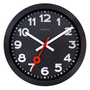 NeXtime Station Numbers Väggklocka 35 cm Svart/Svart