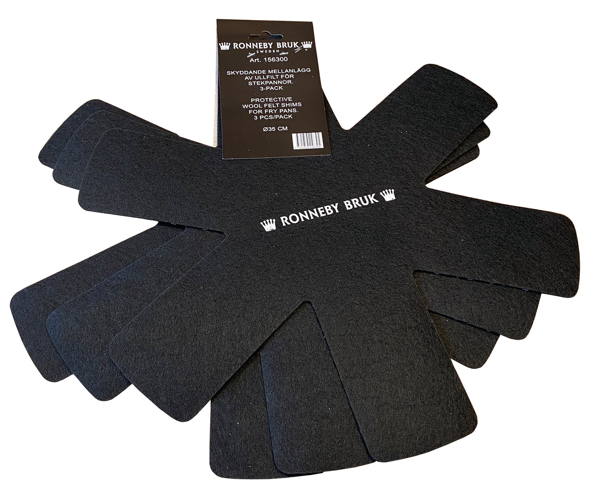Ronneby Bruk Stekpanneskydd 3-pack, svart m tryck