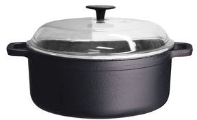Ronneby Bruk Gryta rund 6 liter, glaslock