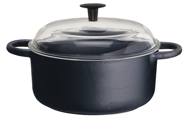 Ronneby Bruk Rund gryta 4 ltr, glaslock