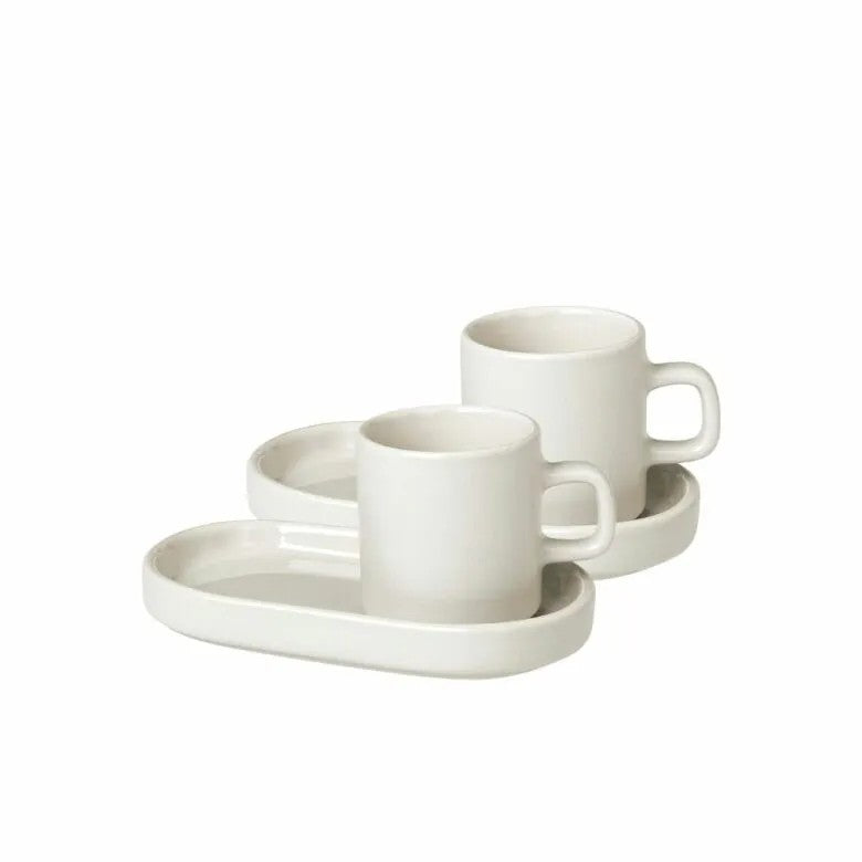 BLOMUS Pilar Espressomuggar med fat 50ml Moonbeam 2-pack