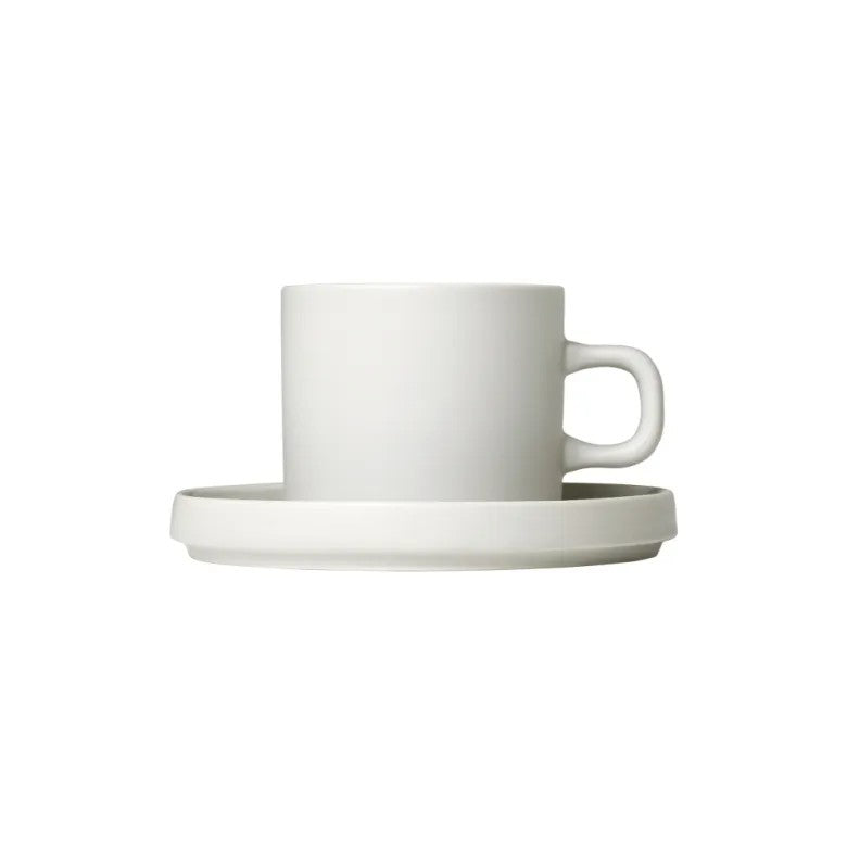 BLOMUS Pilar Kaffekoppar med fat 200ml Moonbeam 2-pack