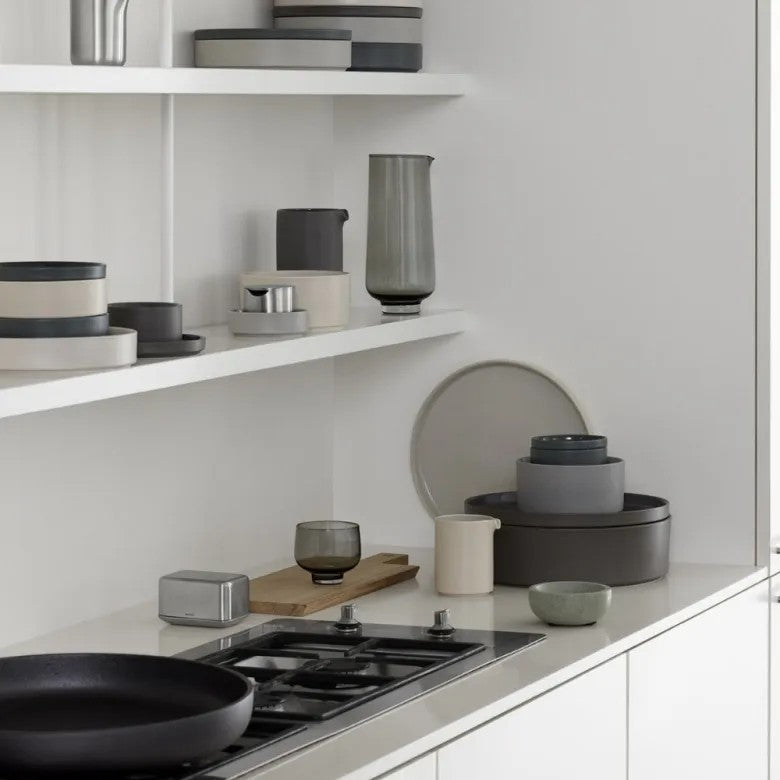 BLOMUS Pilar Hög Skål Glaserad Keramik Ø20 cm Pewter