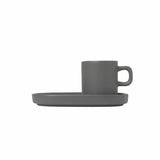 BLOMUS Pilar Espressomuggar med fat 50ml Pewter 2-pack