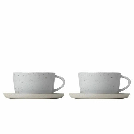 BLOMUS Sablo Tekopp med Fat 250 ml 2-pack Cloud