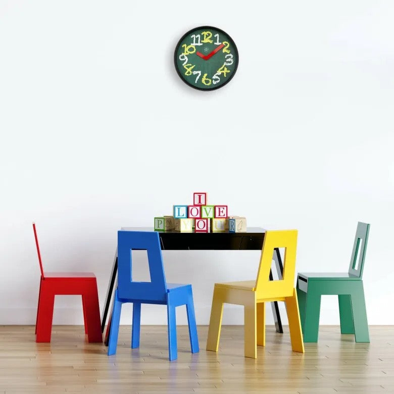 NeXtime nXt Chalkboard Väggklocka Ø30 cm Svart/Grön