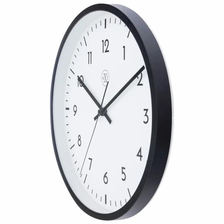 NeXtime Easy Big Väggklocka 30 cm Svart/Vit