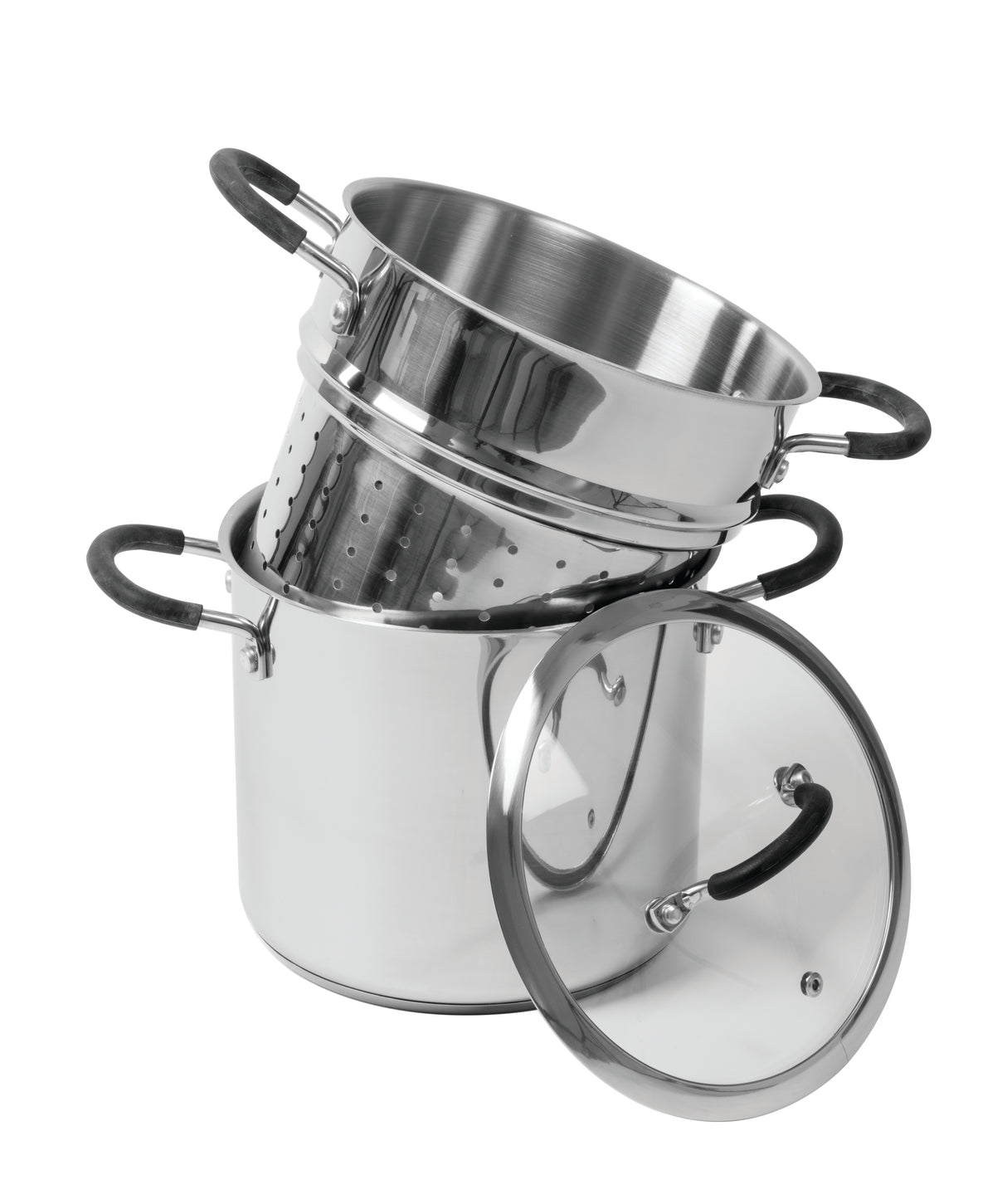 Ronneby Bruk Gryta 6 liter, induktionsbotten, pastainsats, silikonklädda handtag.