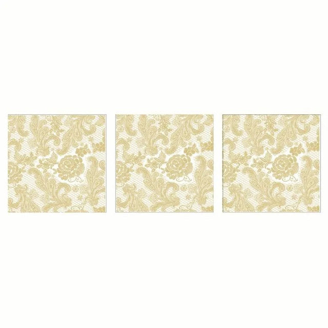 Paperproducts Design Lace Royal Emb. Servett 33x33 cm Pearl Gold 3 st 15-pack