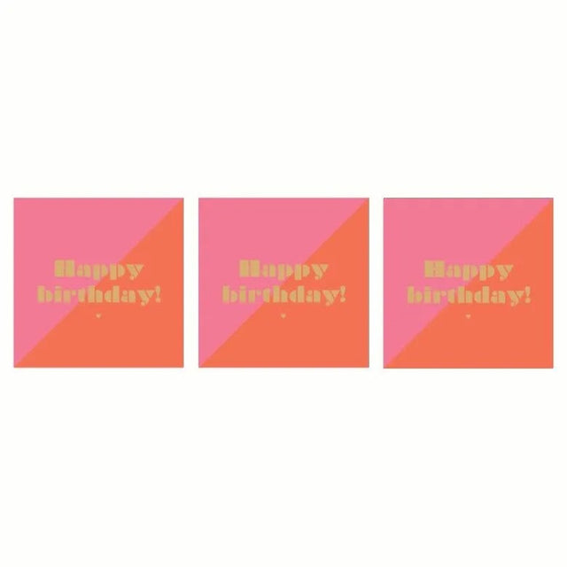 Paperproducts Design Happy Birthday by Art Card Servett 33x33 cm 3 st 20-pack