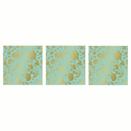 Paperproducts Design George V. Embossed Servett 33x33 cm Mint/Guld 3 st 15-pack