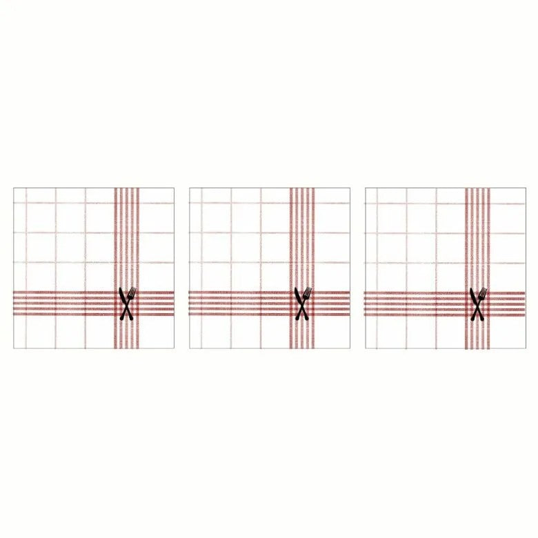 Paperproducts Design Cuisine Servett 33x33 cm Vit/Röd 3 st 20-pack