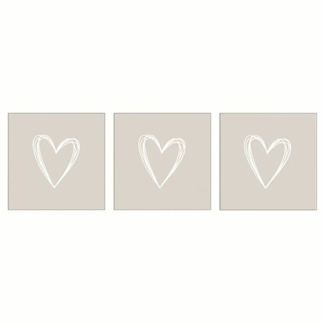 Paperproducts Design Pure Heart Servett 33x33 cm Taupe 3 st 20-pack