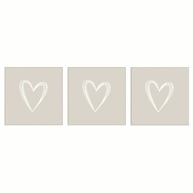 Paperproducts Design Pure Heart Servett 33x33 cm Taupe 3 st 20-pack