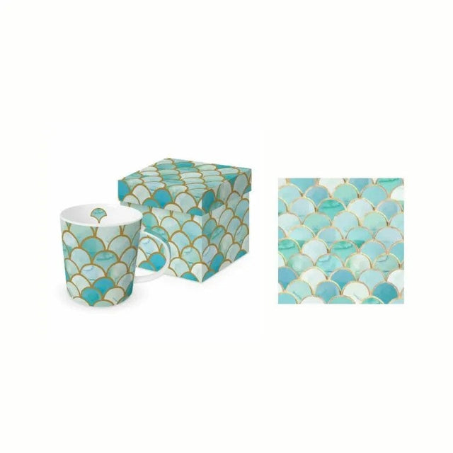 Paperproducts Design Art Déco Gåvoset Mugg 35 cl + Servett Turkos