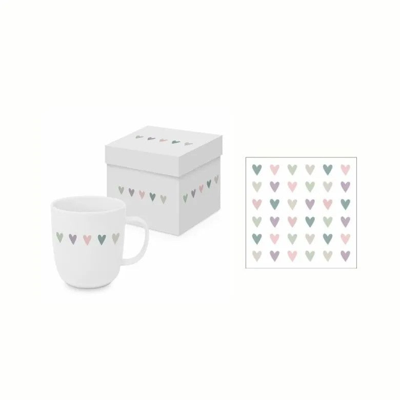 Paperproducts Design Heart Infusion Gåvoset Mugg 40 cl Servett