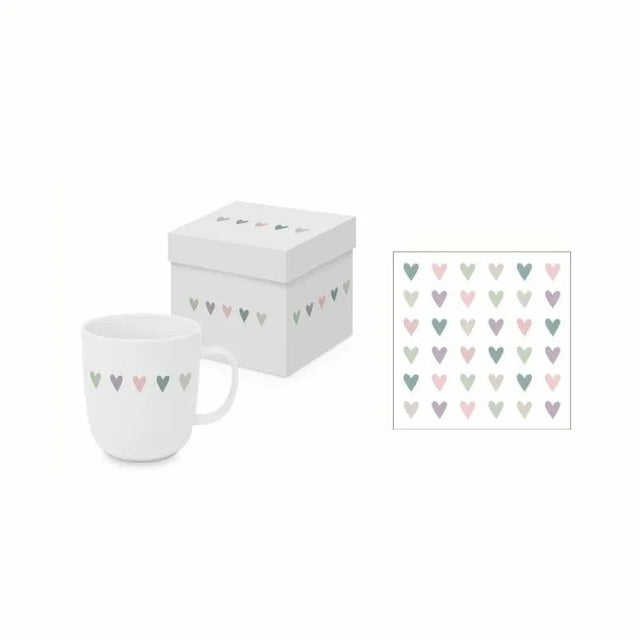 Paperproducts Design Heart Infusion Gåvoset Mugg 40 cl Servett