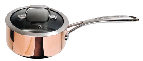 Ronneby Bruk Kastrull 1 liter, 3-ply koppar-aluminium-rostfritt. Induktionsbotten. Glaslock.