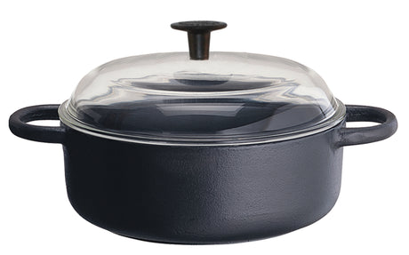 Ronneby Bruk Rund gryta 3 ltr, glaslock